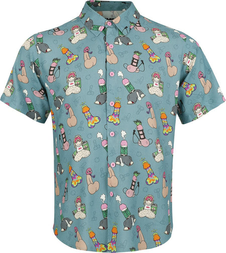 Chemise manches courtes Fun de Fun & Lifestyle - Pimmel-Hemd - M à 3XL - pour Homme - gris bleu - Fun & Lifestyle