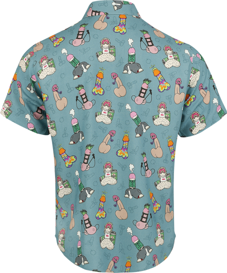 Chemise manches courtes Fun de Fun & Lifestyle - Pimmel-Hemd - M à 3XL - pour Homme - gris bleu - Fun & Lifestyle - View 2
