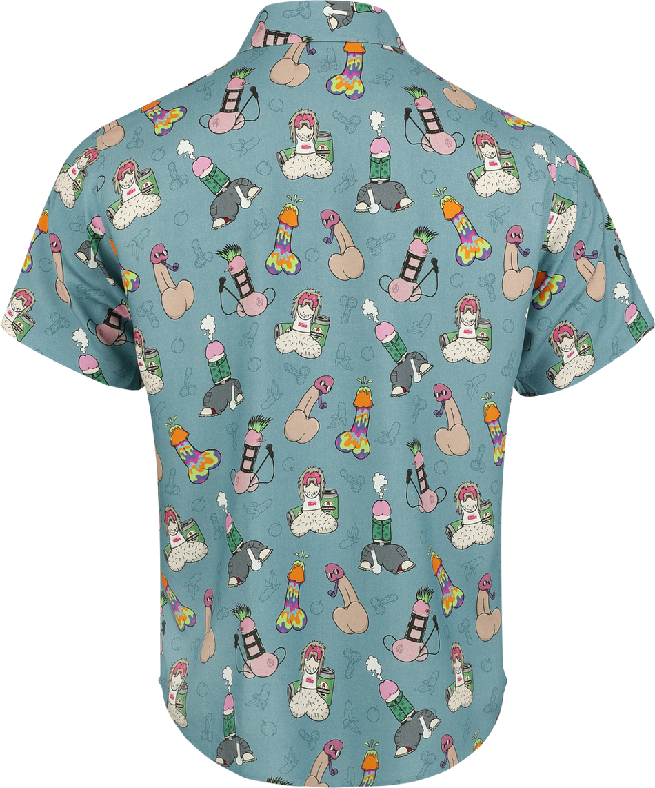 Chemise manches courtes Fun de Fun & Lifestyle - Pimmel-Hemd - M à 3XL - pour Homme - gris bleu - Fun & Lifestyle - View 2
