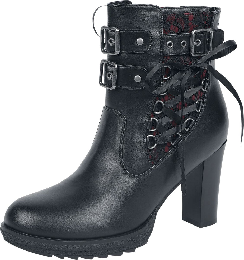 Talons hauts  de Gothicana by EMP - Bound To Darkness - EU37 à EU41 - pour Femme - noir/rouge - Gothicana by EMP