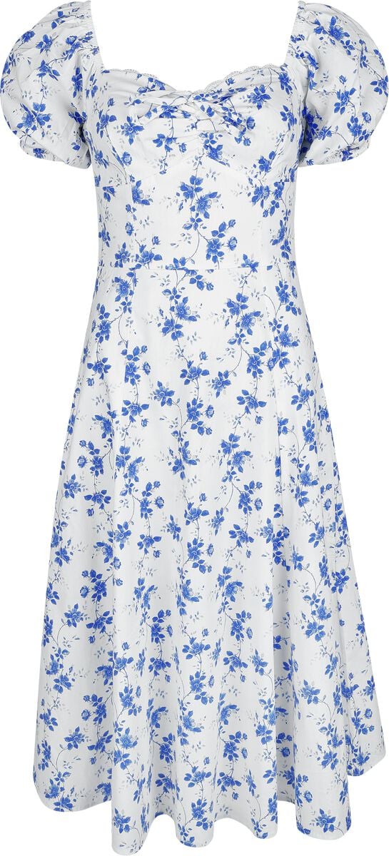 Robe mi-longue Rockabilly de Timeless London - Cedar Dress - XS à XL - pour Femme - bleu/blanc - Timeless London