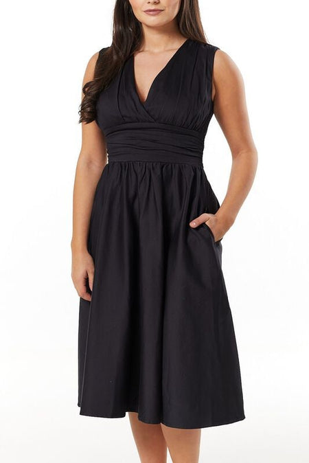Robe mi-longue Rockabilly de Timeless London - Candance Dress - XS à M - pour Femme - noir - Timeless London
