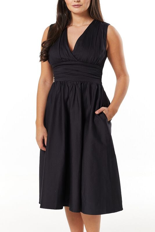 Robe mi-longue Rockabilly de Timeless London - Candance Dress - XS à M - pour Femme - noir - Timeless London