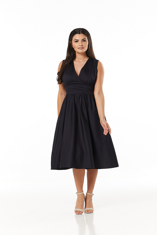 Robe mi-longue Rockabilly de Timeless London - Candance Dress - XS à XL - pour Femme - noir - Timeless London - View 2