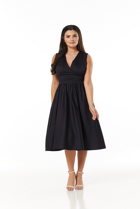 Robe mi-longue Rockabilly de Timeless London - Candance Dress - XS à M - pour Femme - noir - Timeless London - View 2