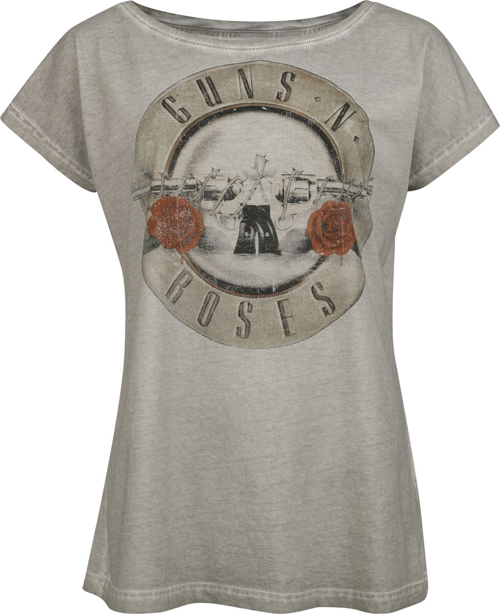 T-Shirt Manches courtes  de Guns N' Roses - Bullet Logo - S à 4XL - pour Femme - gris - Guns N' Roses