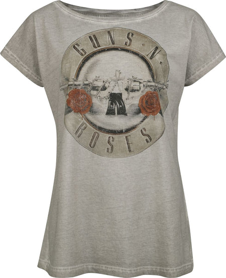 T-Shirt Manches courtes  de Guns N' Roses - Bullet Logo - S à 4XL - pour Femme - gris - Guns N' Roses