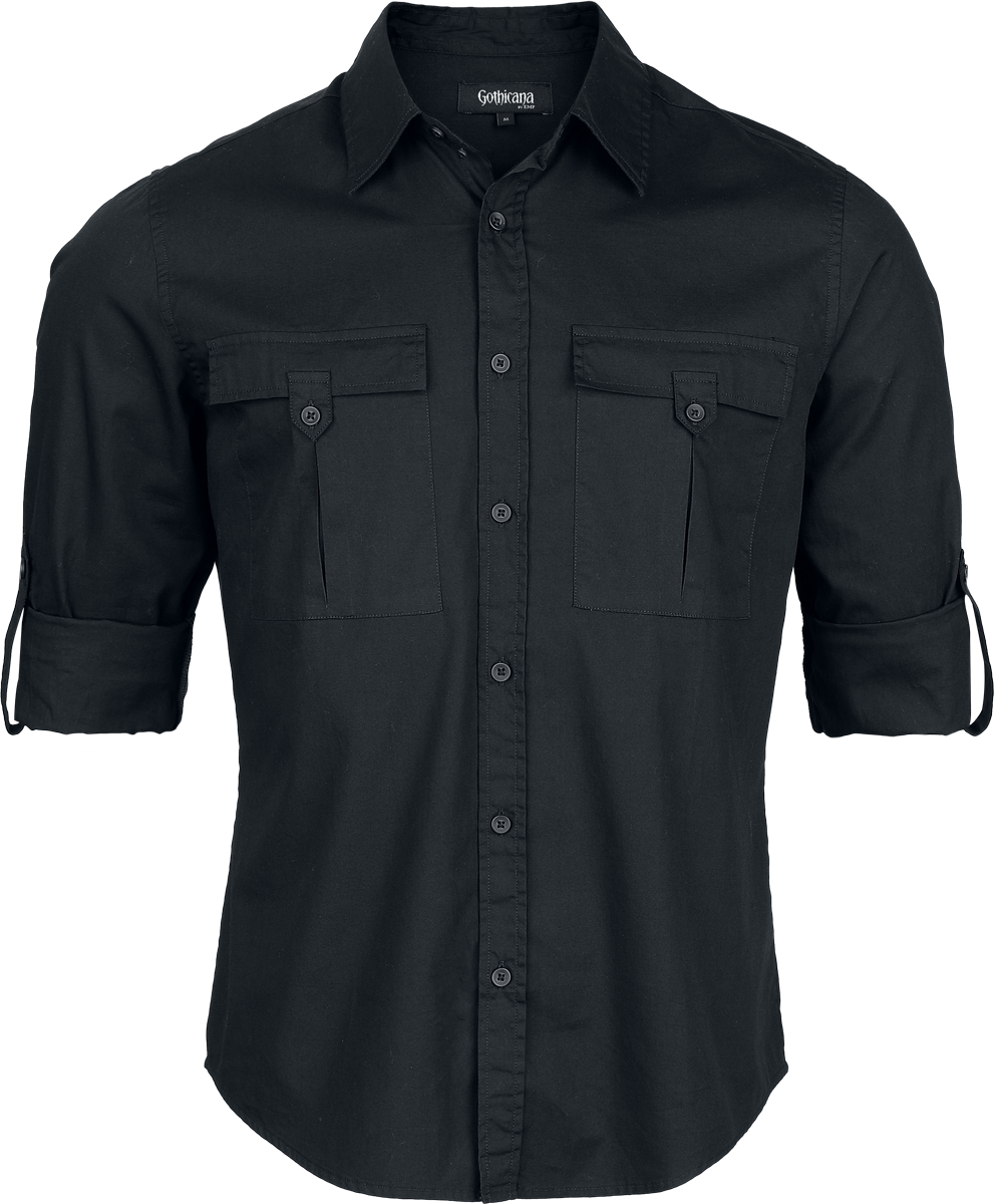 Chemise manches longues Gothic de Gothicana by EMP - Bound To Darkness - S à 5XL - pour Homme - noir - Gothicana by EMP - View 2