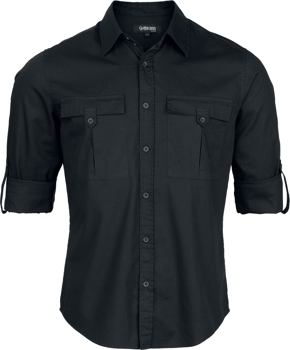 Chemise manches longues  de Gothicana by EMP - Bound To Darkness - M à 5XL - pour Homme - noir - Gothicana by EMP - View 2