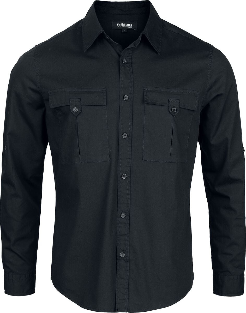 Chemise manches longues Gothic de Gothicana by EMP - Bound To Darkness - S à 5XL - pour Homme - noir - Gothicana by EMP