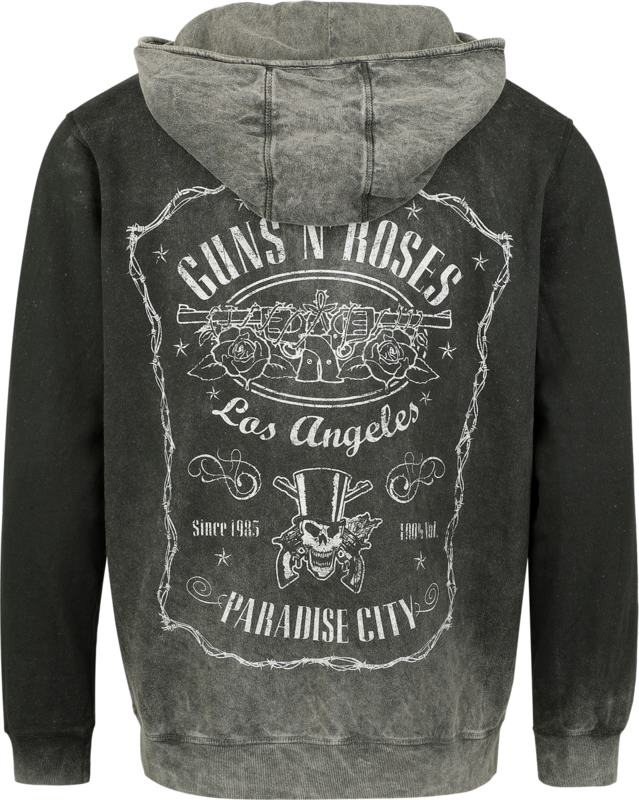 Sweat-shirt zippé à capuche  de Guns N' Roses - Paradise City - S à XXL - pour Homme - gris - Guns N' Roses - View 2