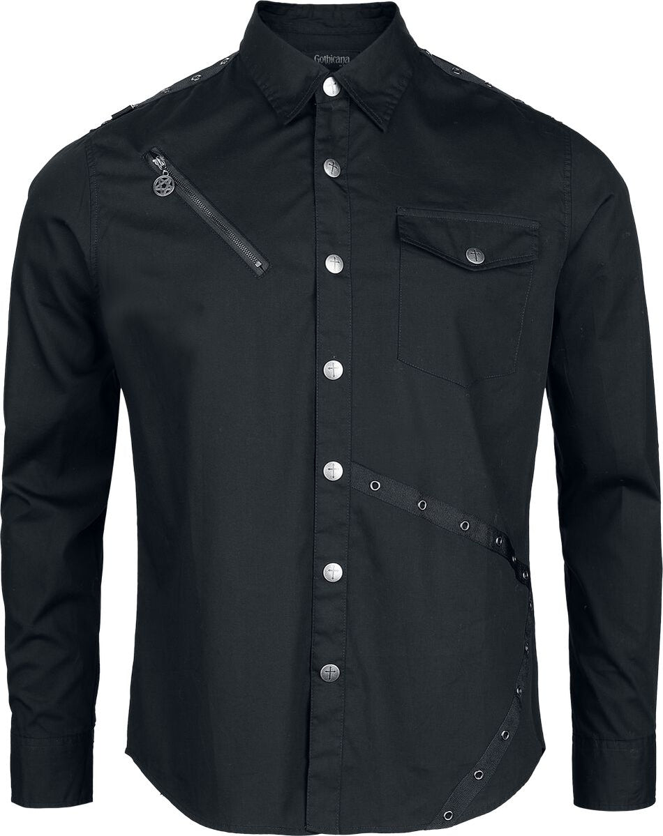 Chemise manches longues  de Gothicana by EMP - Bound To Darkness - M à XXL - pour Homme - noir - Gothicana by EMP