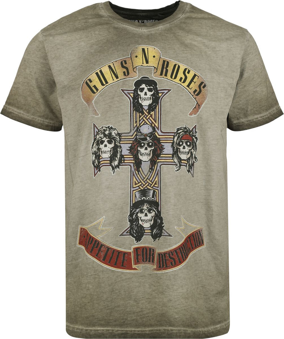T-Shirt Manches courtes  de Guns N' Roses - Appetite Cross - S à 4XL - pour Homme - vert - Guns N' Roses