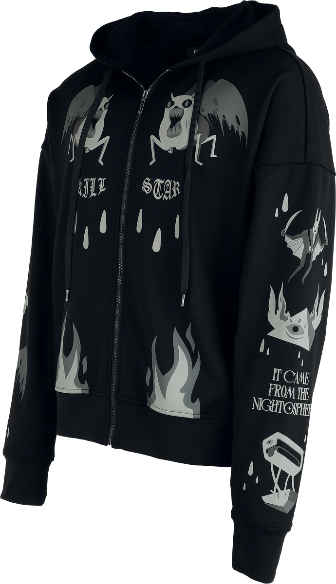 Sweat-shirt zippé à capuche Gothic de Killstar - Adventure Time - Demon Eyes Hoodie - XS à 4XL - pour Unisexe - noir - Killstar - View 2