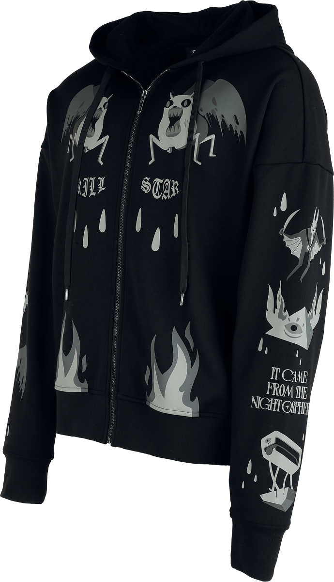 Sweat-shirt zippé à capuche Gothic de Killstar - Adventure Time - Demon Eyes Hoodie - XS à 4XL - pour Unisexe - noir - Killstar - View 2
