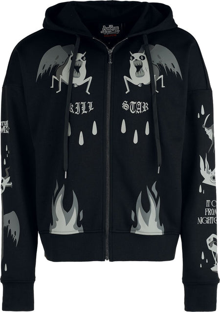 Sweat-shirt zippé à capuche Gothic de Killstar - Adventure Time - Demon Eyes Hoodie - XS à 4XL - pour Unisexe - noir - Killstar