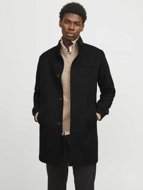 Manteau d'hiver  de Jack & Jones - JJEMELTON WOOL BLEND COAT SN - S à XL - pour Homme - noir - jack & jones - View 2