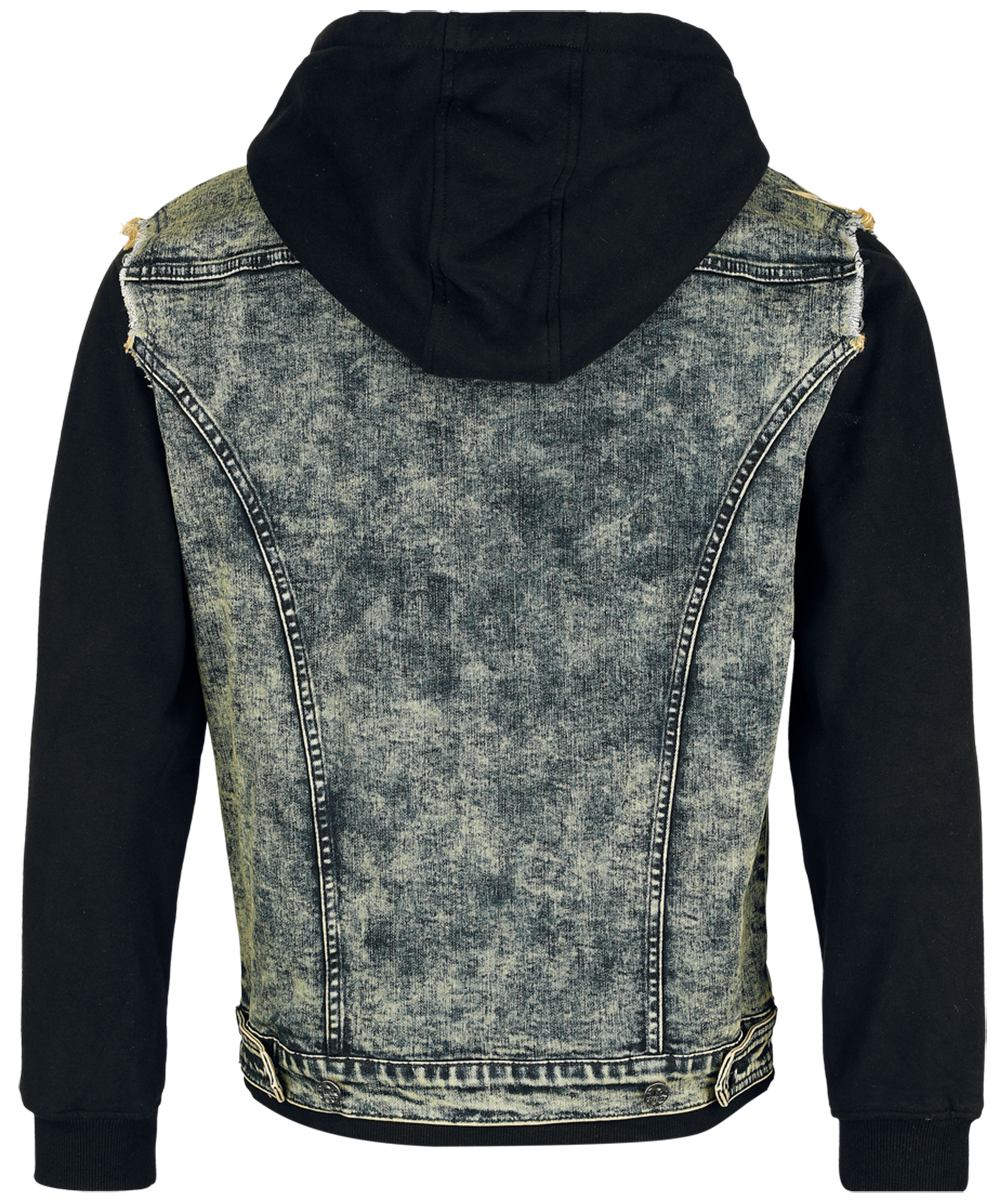 Sweat-shirt zippé à capuche  de Black Premium by EMP - S à XXL - pour Homme - noir/bleu - Black Premium by EMP - View 2