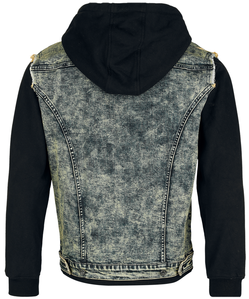 Sweat-shirt zippé à capuche  de Black Premium by EMP - S à XXL - pour Homme - noir/bleu - Black Premium by EMP - View 2