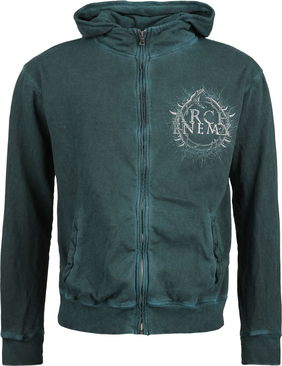 Sweat-shirt zippé à capuche  de Arch Enemy - Will To Power - S à XXL - pour Homme - vert foncé - Arch Enemy