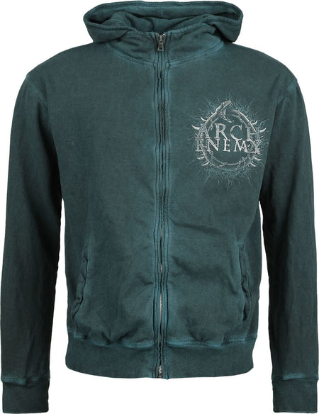 Sweat-shirt zippé à capuche  de Arch Enemy - Will To Power - S à XXL - pour Homme - vert foncé - Arch Enemy
