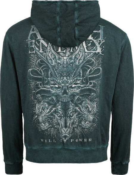Sweat-shirt zippé à capuche  de Arch Enemy - Will To Power - S à XXL - pour Homme - vert foncé - Arch Enemy - View 2