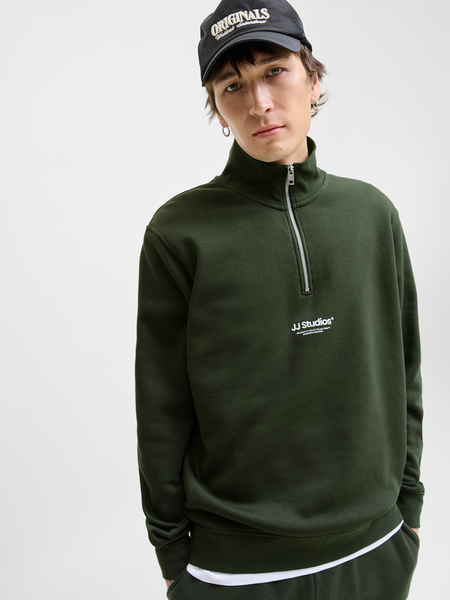 Sweat-shirt  de Jack & Jones - JJESOHO SWEAT QUARTER ZIP HN NOOS - S à XXL - pour Homme - vert - jack & jones - View 2