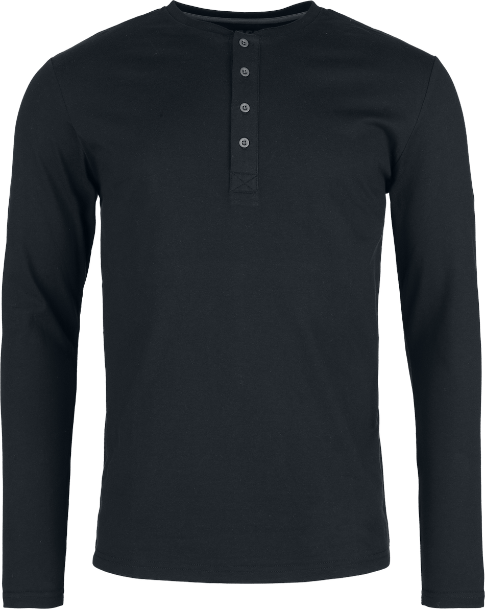 T-shirt manches longues  de Black Premium by EMP - Henley - Hauts Manches Longues (Lot de 2) - M - pour Homme - noir/olive - Black Premium by EMP - View 2