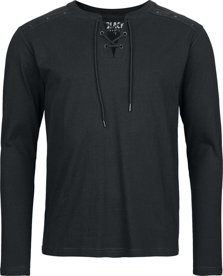 T-shirt manches longues  de Black Premium by EMP - Essential - Haut Manches Longues Lacé - M à XXL - pour Homme - noir - Black Premium by EMP