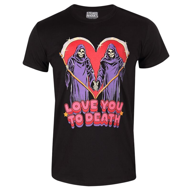 T-Shirt Manches courtes Fun de Steven Rhodes - Love You To Death - S à XXL - pour Homme - noir - Steven Rhodes