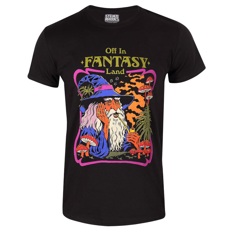 T-Shirt Manches courtes Fun de Steven Rhodes - Fantasy Land - S à XXL - pour Homme - noir - Steven Rhodes