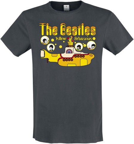 T-Shirt Manches courtes  de The Beatles - Amplified Collection - Yellow Submarine Bubbles - S à XXL - pour Homme - anthracite - The Beatles