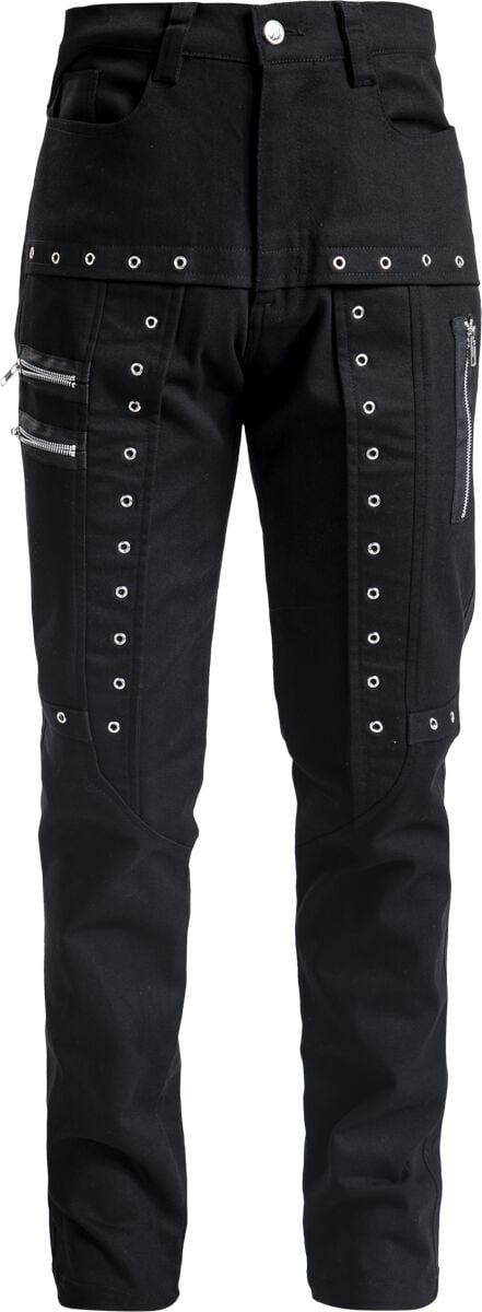 Jean  de Gothicana by EMP - Jean avec Œillets & Zips - W30L32 à W34L34 - pour Homme - noir - Gothicana by EMP