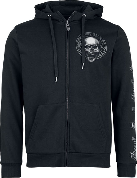 Sweat-shirt zippé à capuche  de Black Premium by EMP - Celtic fine lines - M à XXL - pour Homme - noir - Black Premium by EMP