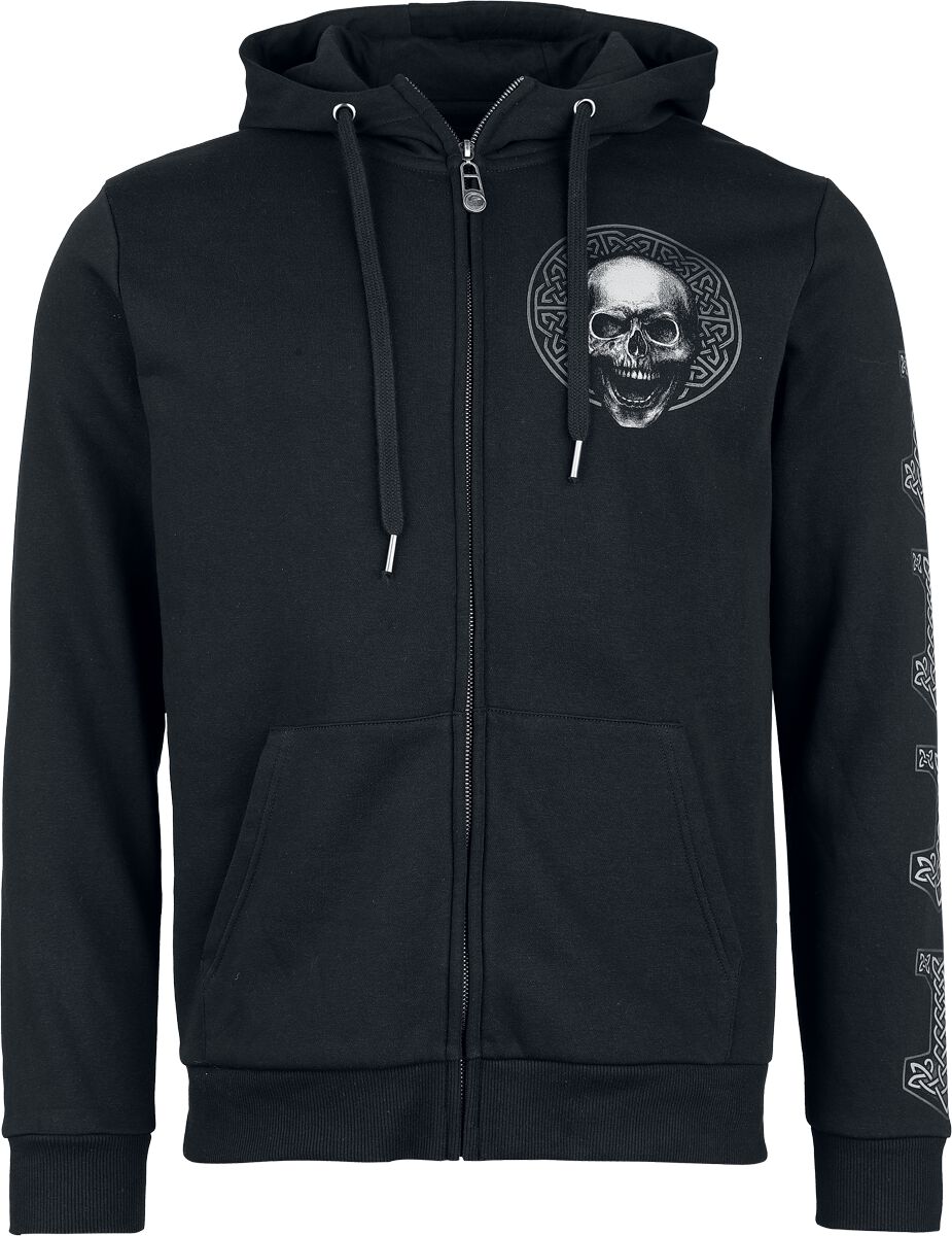 Sweat-shirt zippé à capuche  de Black Premium by EMP - Celtic fine lines - M à XXL - pour Homme - noir - Black Premium by EMP