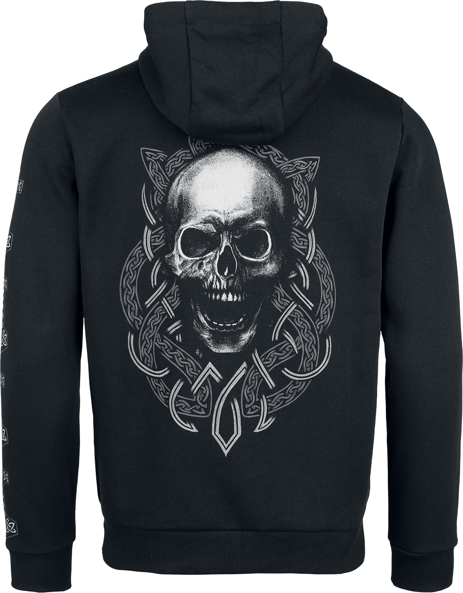 Sweat-shirt zippé à capuche  de Black Premium by EMP - Celtic fine lines - M à XXL - pour Homme - noir - Black Premium by EMP - View 2