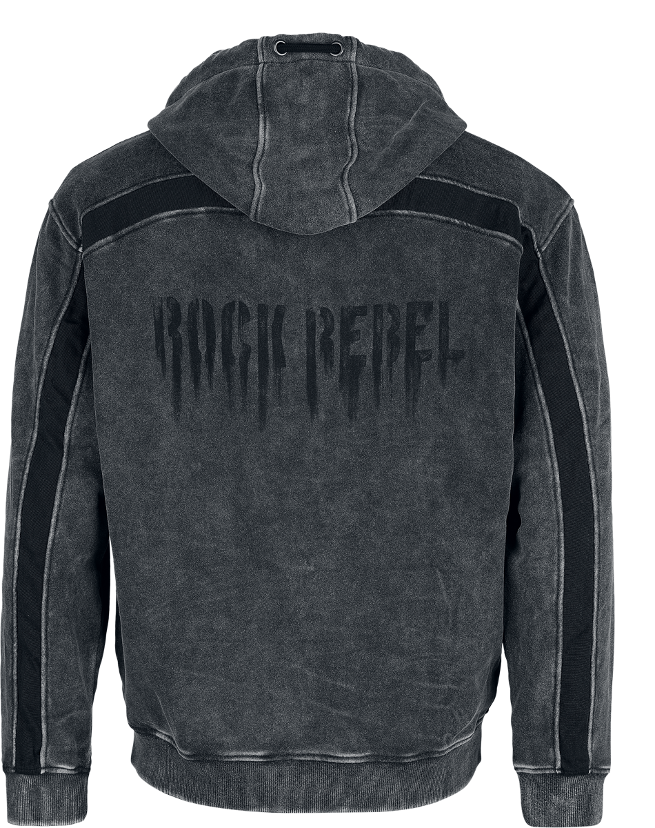 Sweat-shirt zippé à capuche  de Rock Rebel by EMP - Incognito Rebel - M à XXL - pour Homme - gris - Rock Rebel by EMP - View 2