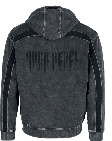 Sweat-shirt zippé à capuche  de Rock Rebel by EMP - Incognito Rebel - M à XXL - pour Homme - gris - Rock Rebel by EMP - View 2