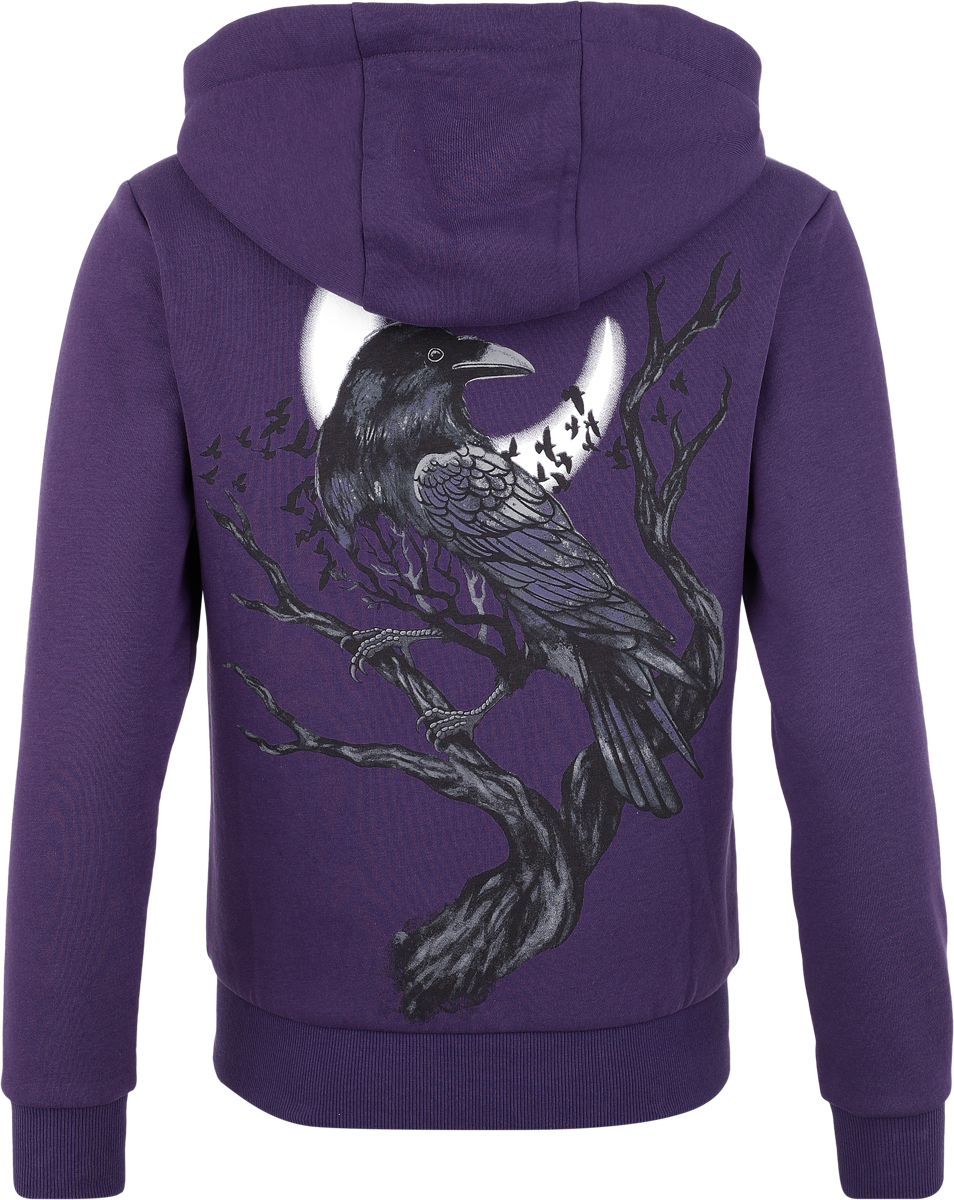 Sweat-shirt zippé à capuche  de Black Premium by EMP - S à XXL - pour Femme - Violet foncé - Black Premium by EMP - View 2