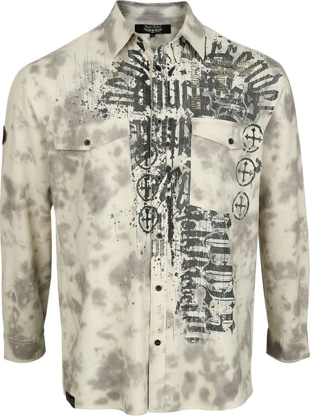Chemise manches longues  de Rock Rebel by EMP - Skulls & Details - M à XXL - pour Homme - sable - Rock Rebel by EMP