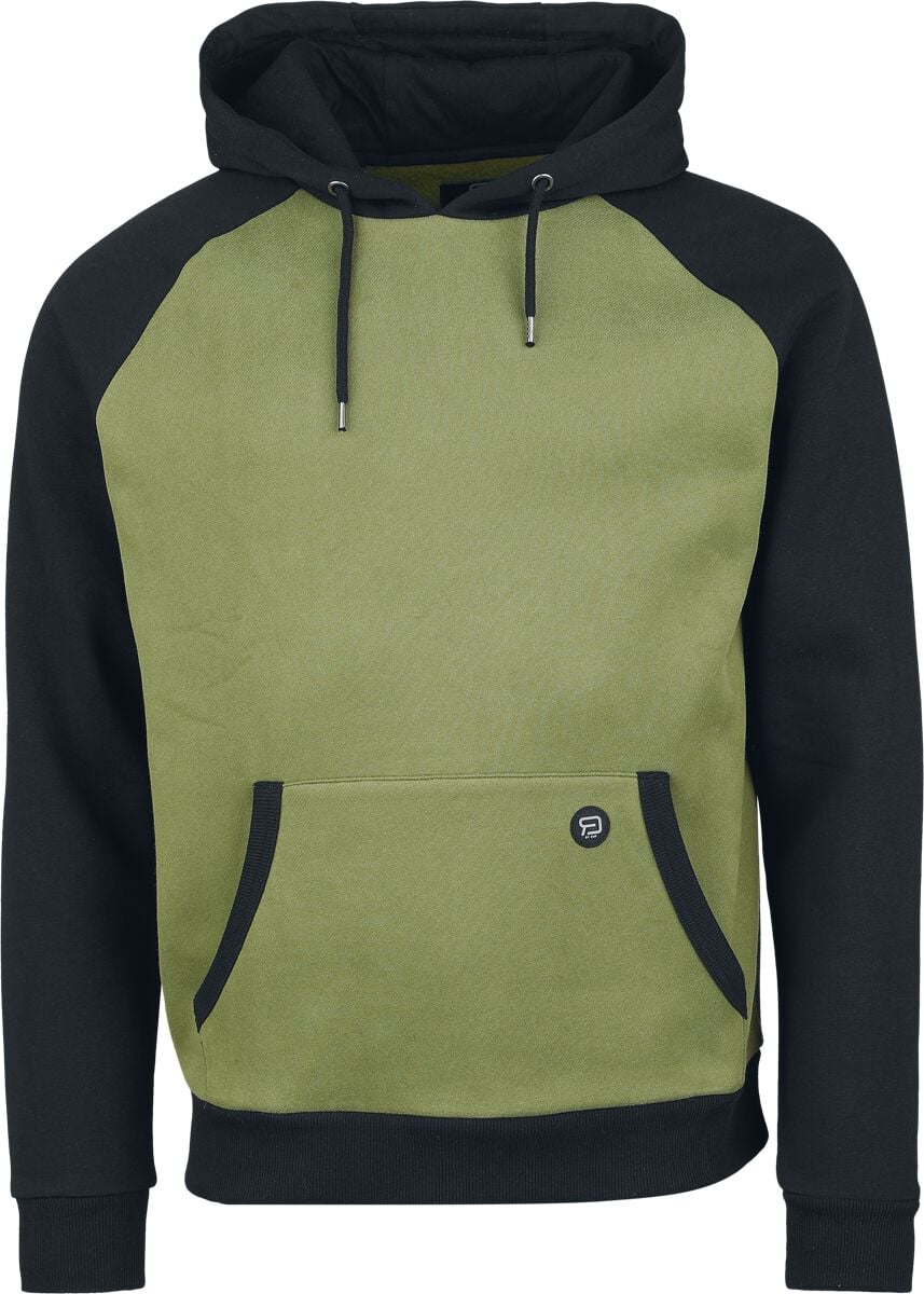 Sweat-shirt à capuche  de RED by EMP - Sweat Noir & Vert Olive - M à XXL - pour Homme - noir/olive - RED by EMP