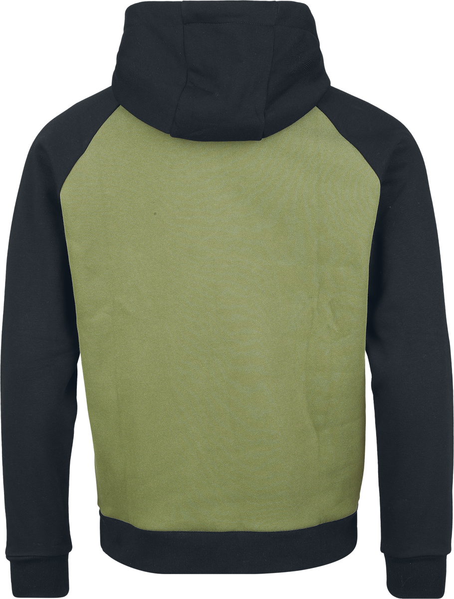 Sweat-shirt à capuche  de RED by EMP - Sweat Noir & Vert Olive - M à XXL - pour Homme - noir/olive - RED by EMP - View 2