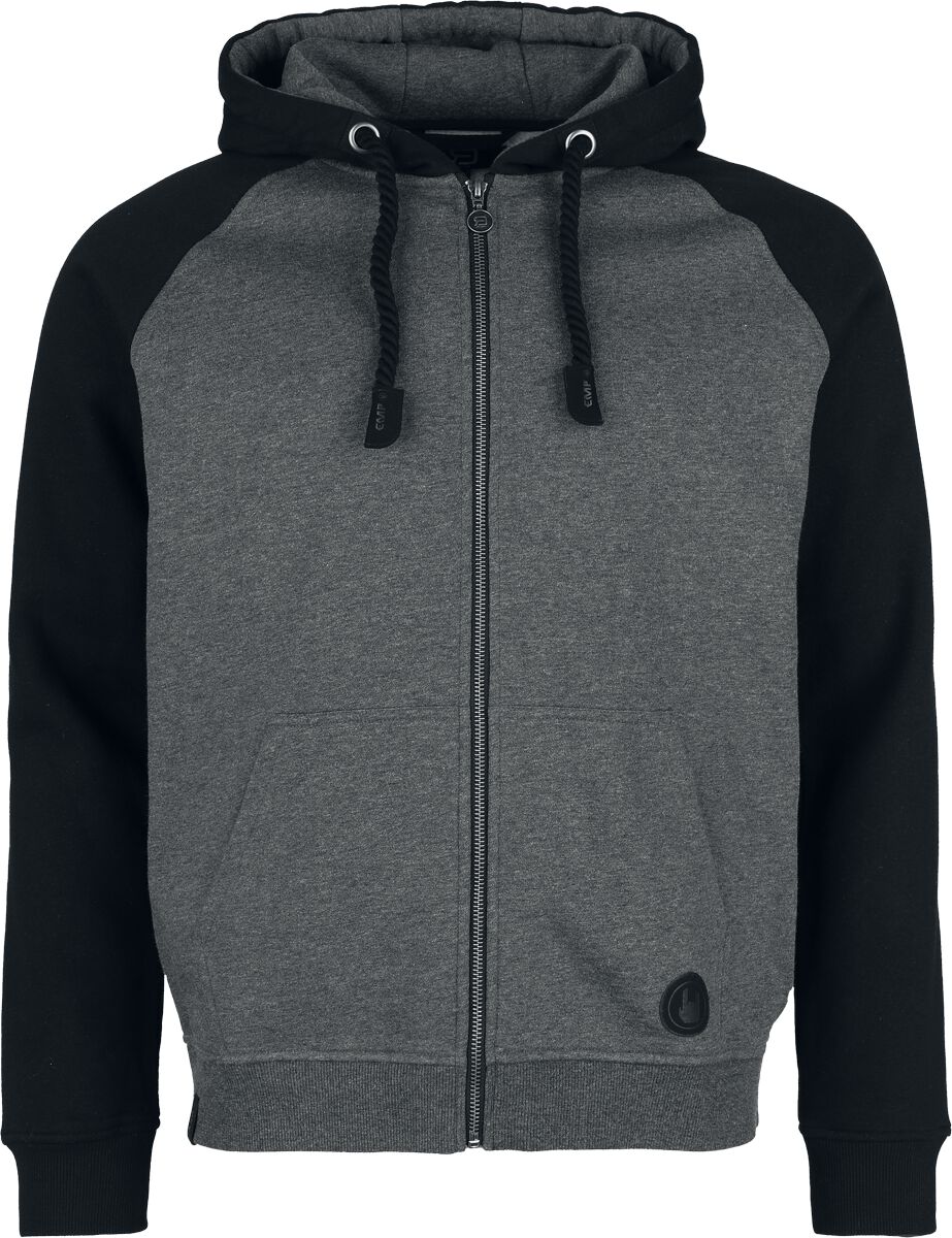 Sweat-shirt zippé à capuche  de RED by EMP - Veste à Capuche Bicolore avec Manches Raglan - M à XXL - pour Homme - noir/gris - RED by EMP