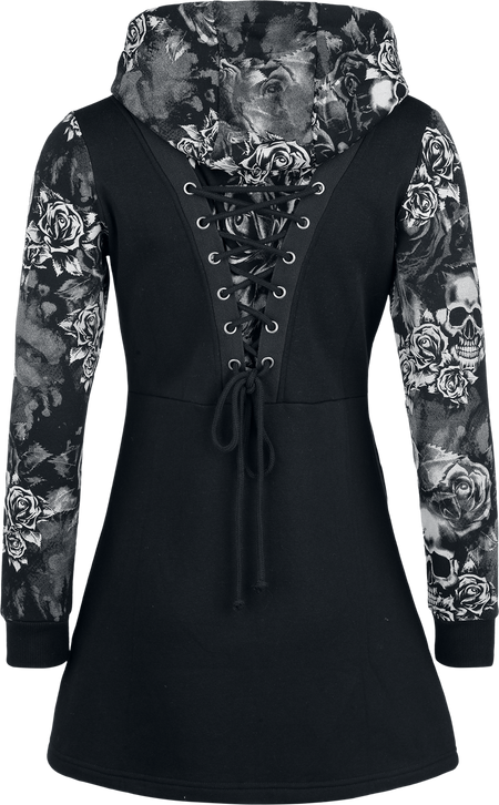 Sweat-shirt zippé à capuche  de Black Premium by EMP - Skull & Roses - S à XXL - pour Femme - noir - Black Premium by EMP - View 2