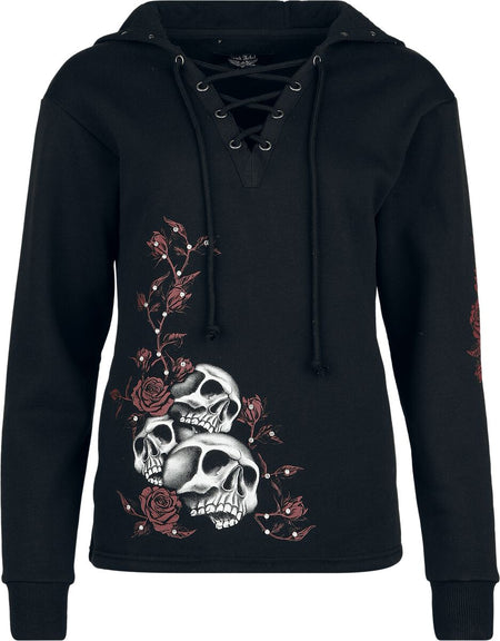 Sweat-shirt à capuche  de Rock Rebel by EMP - Skulls & Details - S à XXL - pour Femme - noir - Rock Rebel by EMP