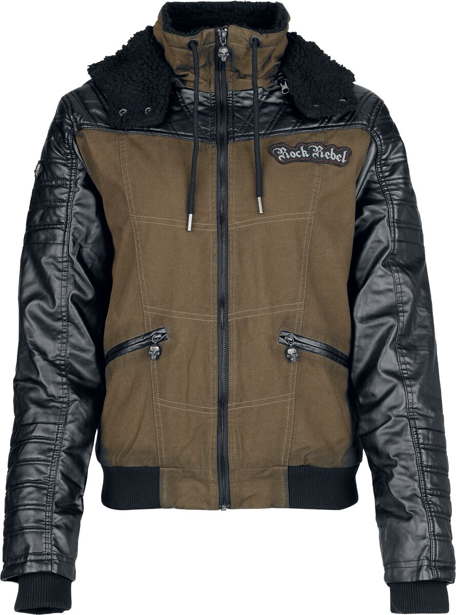 Veste mi-saison  de Rock Rebel by EMP - Relax - S à XXL - pour Femme - noir/olive - Rock Rebel by EMP