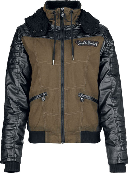 Veste mi-saison  de Rock Rebel by EMP - Relax - S à XXL - pour Femme - noir/olive - Rock Rebel by EMP