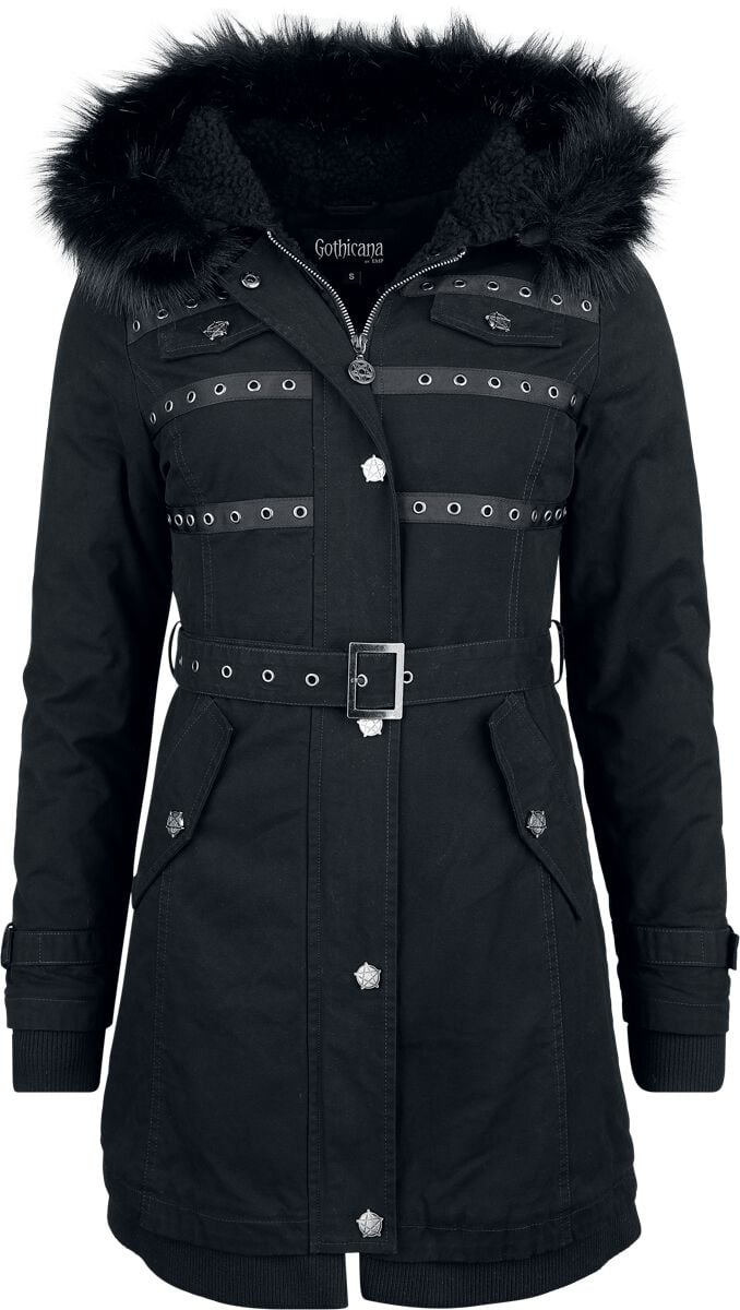 Manteau d'hiver Gothic de Gothicana by EMP - The Witching Hour - S à XXL - pour Femme - noir - Gothicana by EMP