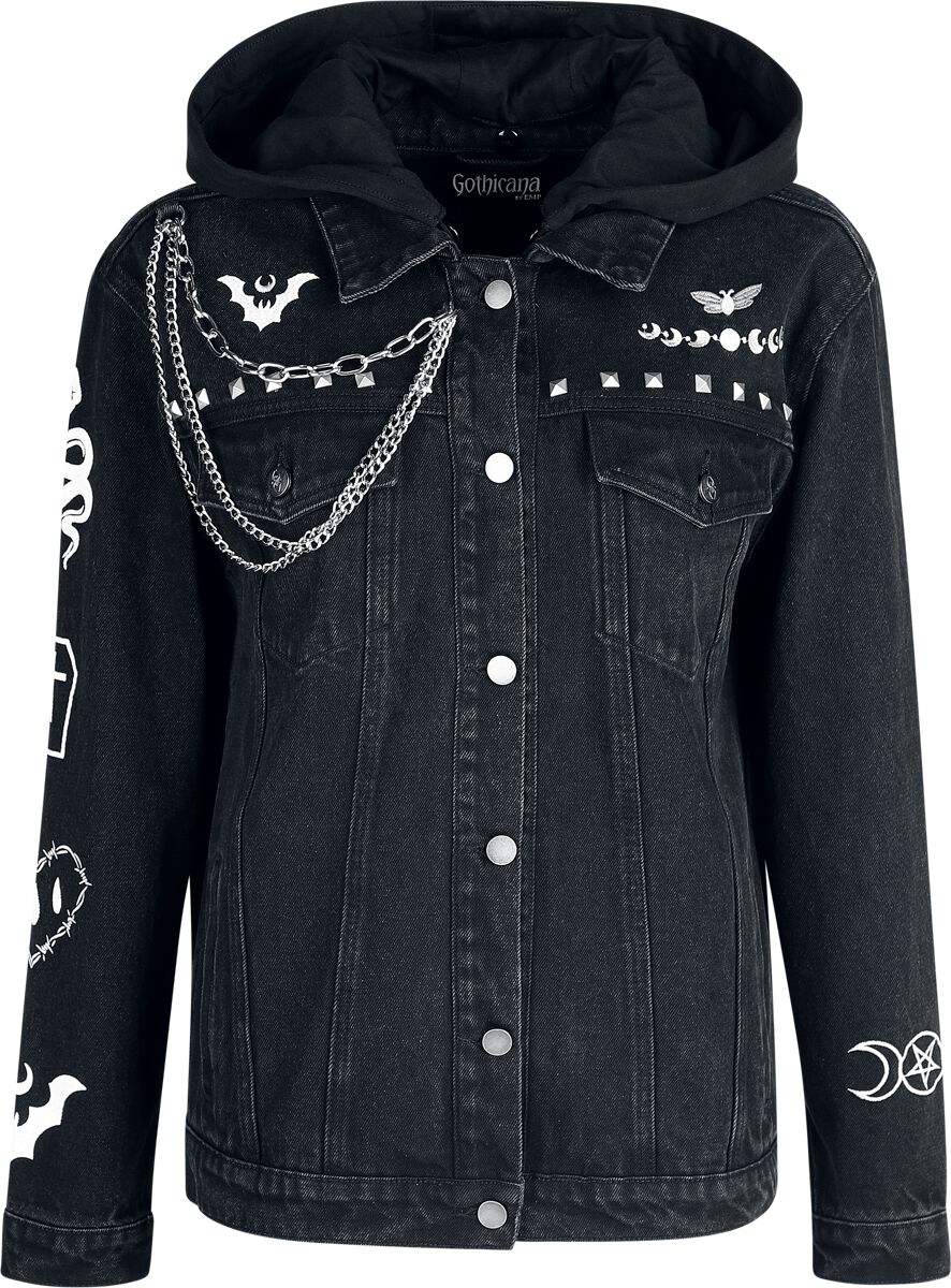 Veste en Jean  de Gothicana by EMP - The Witching Hour - S à XXL - pour Femme - noir - Gothicana by EMP
