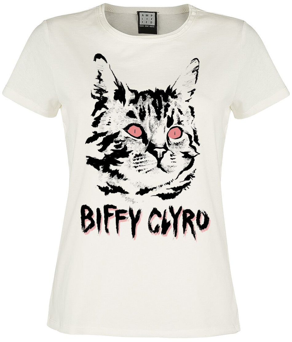 T-Shirt Manches courtes  de Biffy Clyro - Amplified Collection - Black Cat - L - pour Femme - blanc cassé - Biffy Clyro